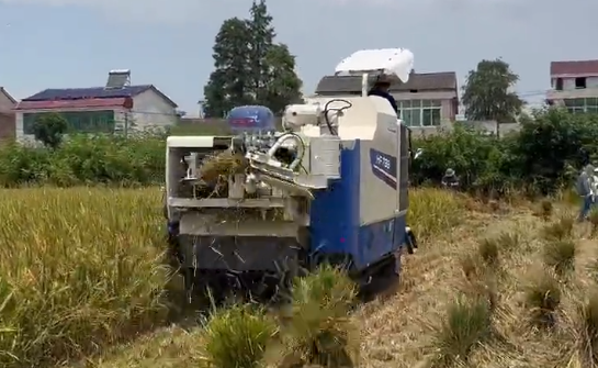 炎炎夏日，東風井關半喂入收割打捆一體機不懼高溫，表現出色！